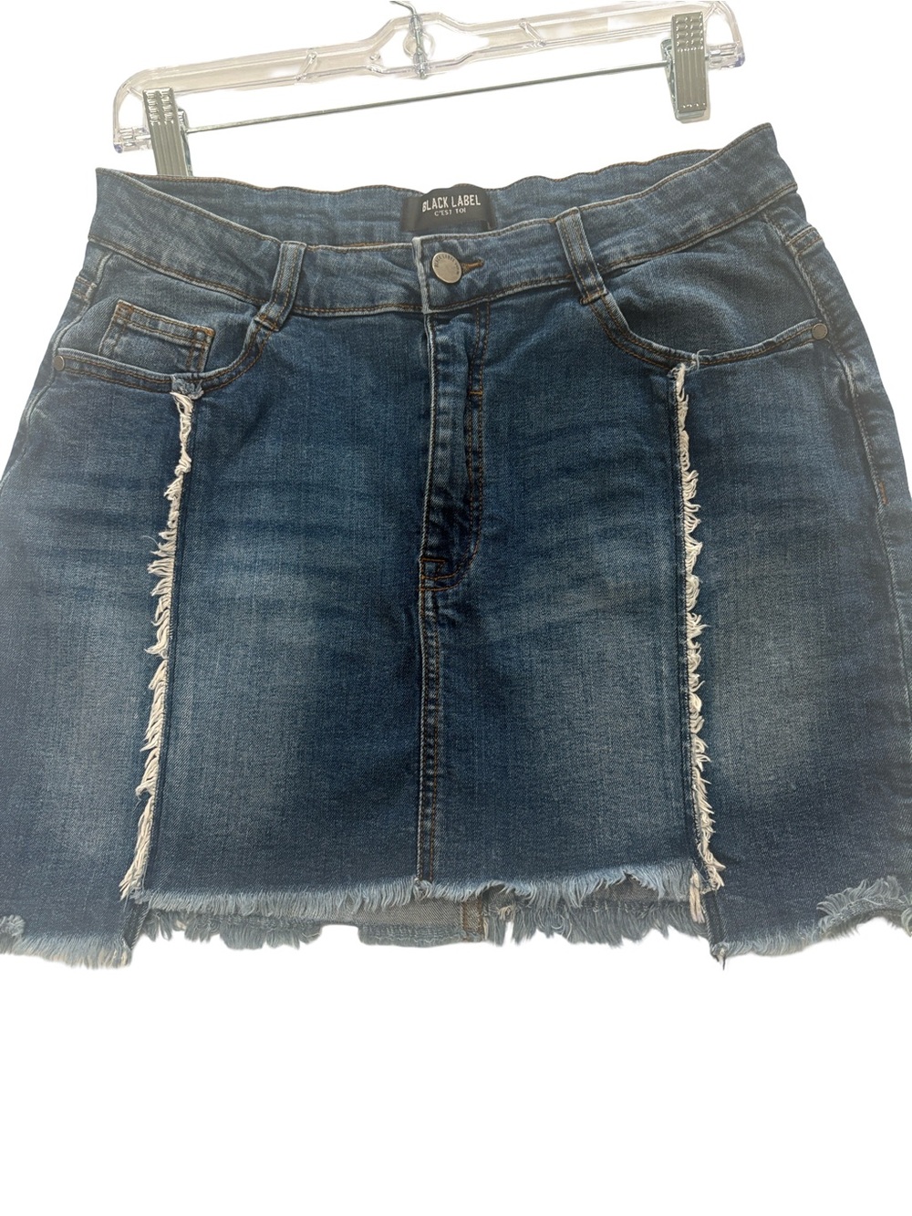 Classic / BLACK LABEL RAW HEM DENIM SKIRT size L